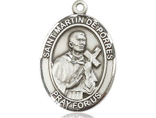 Pewter Saint Martin de Porres Medal Engraved Catholic Saint Jewelry
