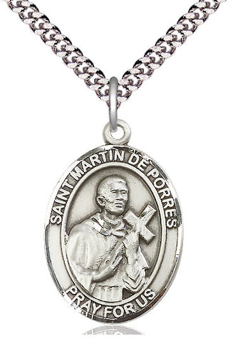 Sterling Silver Saint Martin de Porres Medal Catholic Jewelry Engraved Catholic Saint Jewelry