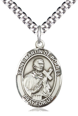 Sterling Silver Saint Martin de Porres Medal Catholic Jewelry Engraved Catholic Saint Jewelry