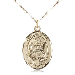 14kt Gold Filled Saint Raymond Nonnatus Medal Catholic Jewelry Engraved Catholic Saint Jewelry
