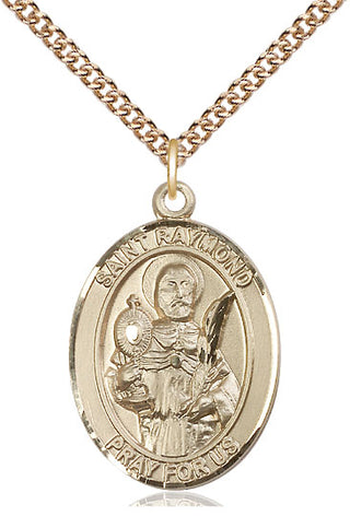 14kt Gold Filled Saint Raymond Nonnatus Medal Catholic Jewelry Engraved Catholic Saint Jewelry