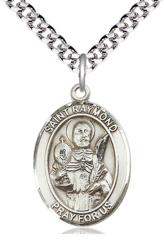 Pewter Saint Raymond Nonnatus Medal Catholic Jewelry Engraved Catholic Saint Jewelry