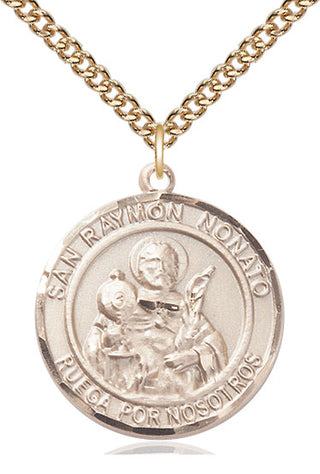 14kt Gold Filled San Ramon Nonato Medal Catholic Jewelry Engraved Catholic Saint Jewelry
