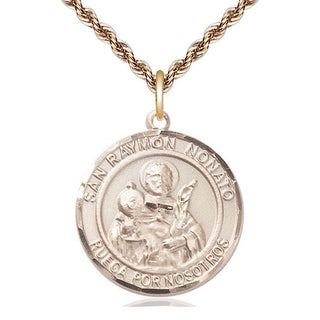 14kt Gold Filled San Ramon Nonato Medal Catholic Jewelry Engraved Catholic Saint Jewelry