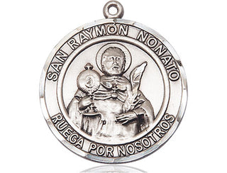 Pewter San Ramon Nonato Medal Engraved Catholic Saint Jewelry