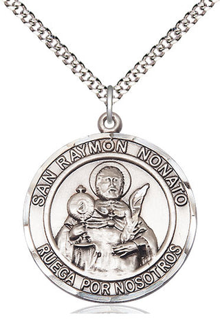 Pewter San Ramon Nonato Medal Catholic Jewelry Engraved Catholic Saint Jewelry