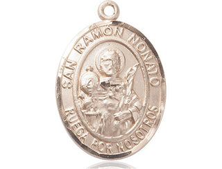 14kt Gold Filled San Ramon Nonato Medal Engraved Catholic Saint Jewelry