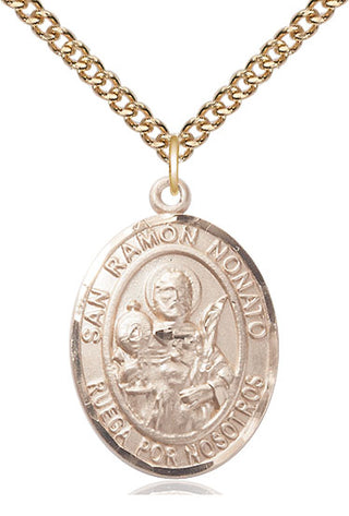 14kt Gold Filled San Ramon Nonato Medal Catholic Jewelry Engraved Catholic Saint Jewelry