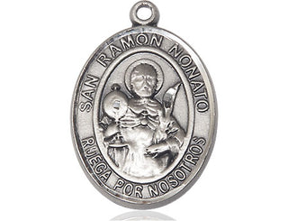 Pewter San Ramon Nonato Medal Engraved Catholic Saint Jewelry