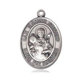 Sterling Silver San Ramon Nonato Medal Catholic Jewelry Engraved Catholic Saint Jewelry