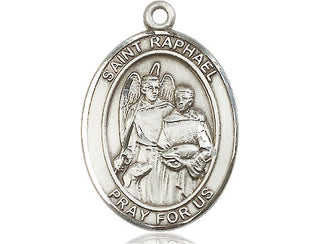 Pewter Saint Raphael the Archangel Medal Engraved Catholic Saint Jewelry