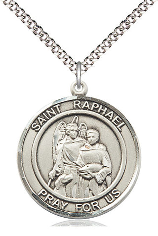 Pewter Saint Raphael the Archangel Medal Catholic Jewelry Engraved Catholic Saint Jewelry