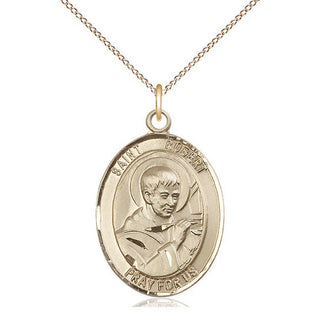 14kt Gold Filled Saint Robert Bellarmine Medal Catholic Jewelry Engraved Catholic Saint Jewelry
