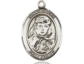 Sterling Silver Saint Sarah Medal Catholic Jewelry Engraved Catholic Saint Jewelry