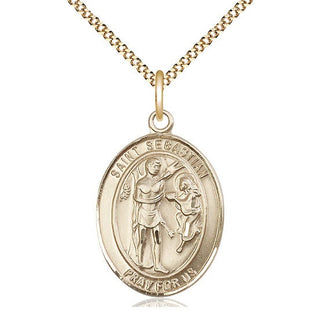 14kt Gold Filled Saint Sebastian Medal Catholic Jewelry Engraved Catholic Saint Jewelry