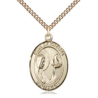 14kt Gold Our Lady Star of the Sea Medal Engraved Catholic Saint Jewelry