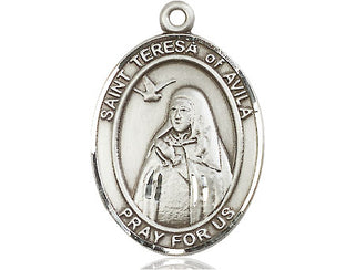 Sterling Silver Saint Teresa of Avila Medal Catholic Jewelry Engraved Catholic Saint Jewelry