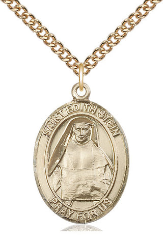 14kt Gold Filled Saint Edith Stein Medal Catholic Jewelry Engraved Catholic Saint Jewelry
