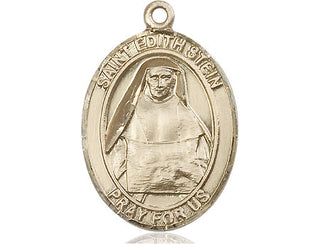 14kt Gold Saint Edith Stein Medal Engraved Catholic Saint Jewelry