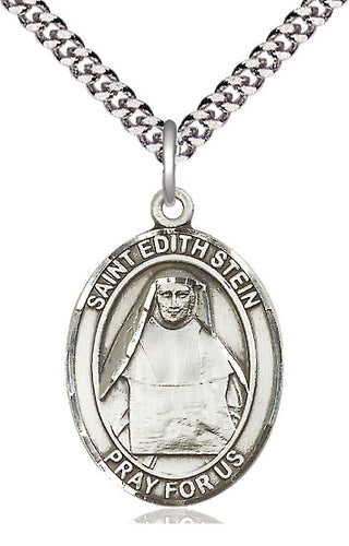 Pewter Saint Edith Stein Medal Catholic Jewelry Engraved Catholic Saint Jewelry