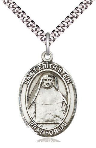 Sterling Silver Saint Edith Stein Medal Catholic Jewelry Engraved Catholic Saint Jewelry