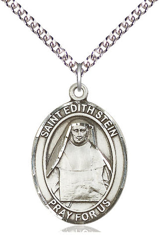 Sterling Silver Saint Edith Stein Medal Catholic Jewelry Engraved Catholic Saint Jewelry