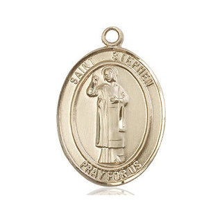 14kt Gold Filled Saint Stephen the Martyr Medal Engraved Catholic Saint Jewelry