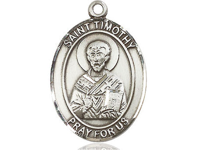 Sterling Silver St. Timothy Medal | Large | Engravable