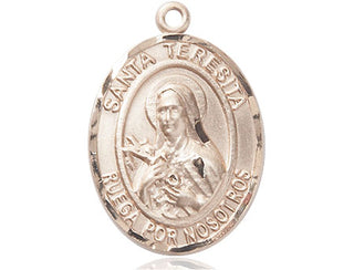 14kt Gold Filled Santa Teresita Medal Engraved Catholic Saint Jewelry