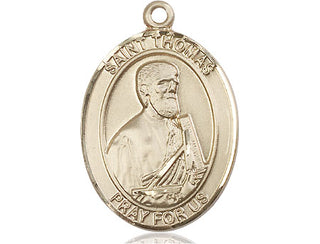 14kt Gold Filled Saint Thomas the Apostle Medal Engraved Catholic Saint Jewelry