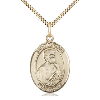 14kt Gold Filled Saint Thomas the Apostle Medal Catholic Jewelry Engraved Catholic Saint Jewelry