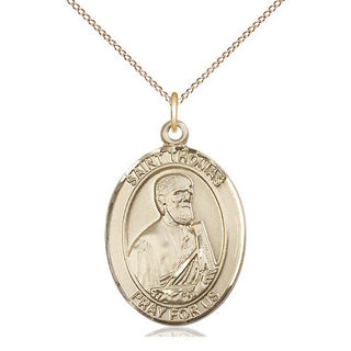 14kt Gold Filled Saint Thomas the Apostle Medal Catholic Jewelry Engraved Catholic Saint Jewelry