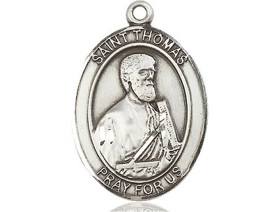 Pewter St. Thomas the Apostle Medal with 24-inch Chain | Engravable