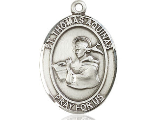 Sterling Silver Saint Thomas Aquinas Medal Catholic Jewelry Engraved Catholic Saint Jewelry