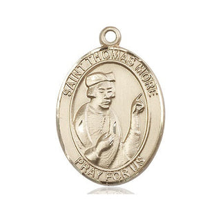 14kt Gold Filled Saint Thomas More Medal Engraved Catholic Saint Jewelry