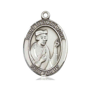 Pewter Saint Thomas More Medal Engraved Catholic Saint Jewelry