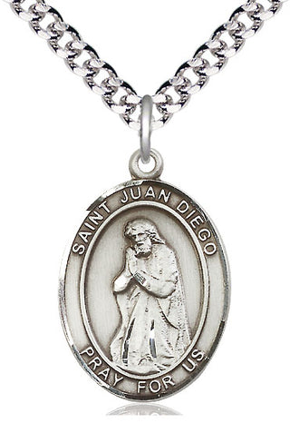 Sterling Silver Saint Juan Diego Medal Catholic Jewelry