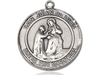 Pewter San Juan de Dios Medal Engraved Catholic Saint Jewelry