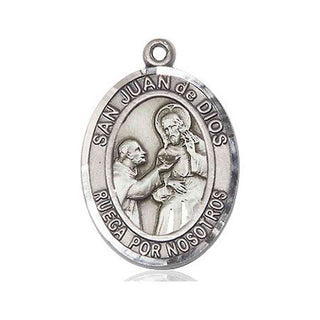 Pewter San Juan de Dios Medal Engraved Catholic Saint Jewelry