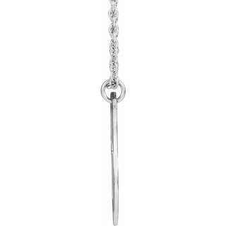 14K White 20.7x15.4 mm  Pierced Cross Shield 20" Necklace