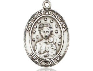 Pewter Our Lady of la Vang Medal Engraved Catholic Saint Jewelry