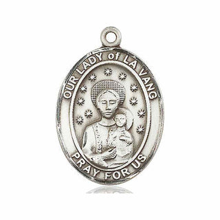 Sterling Silver Our Lady of la Vang Medal Engraved Catholic Saint Jewelry