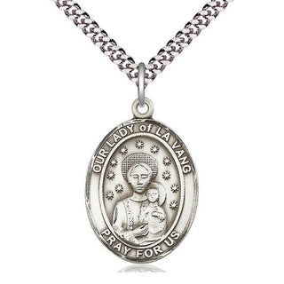 Sterling Silver Our Lady of la Vang Medal Catholic Jewelry Engraved Catholic Saint Jewelry