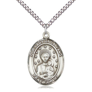 Sterling Silver Our Lady of la Vang Medal Catholic Jewelry Engraved Catholic Saint Jewelry