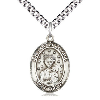 Sterling Silver Our Lady of la Vang Medal Catholic Jewelry Engraved Catholic Saint Jewelry