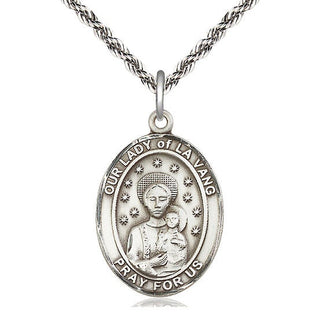 Sterling Silver Our Lady of la Vang Medal Catholic Jewelry Engraved Catholic Saint Jewelry