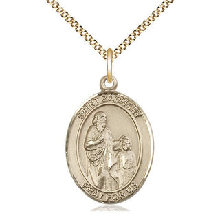 14kt Gold Filled Saint Zachary Medal Catholic Jewelry Engraved Catholic Saint Jewelry