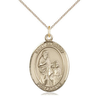 14kt Gold Filled Saint Zachary Medal Catholic Jewelry Engraved Catholic Saint Jewelry