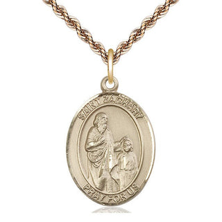 14kt Gold Filled Saint Zachary Medal Catholic Jewelry Engraved Catholic Saint Jewelry
