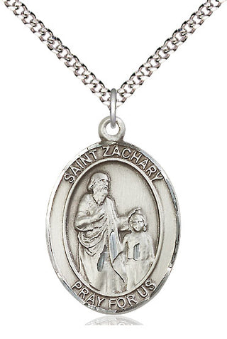 Pewter Saint Zachary Medal Catholic Jewelry Engraved Catholic Saint Jewelry